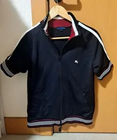 レア　美品　半袖ジャージブルゾン　バーバリーブラックレーベル　クレストブリッジ