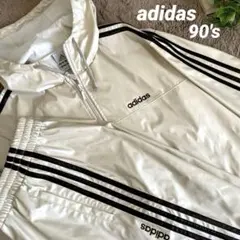 希少！90's 万国旗　adidas レザー調　セットアップ　フェイクレザー