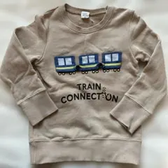 CHEEK ROOM 電車刺繍 裏毛　トレーナー 100cm