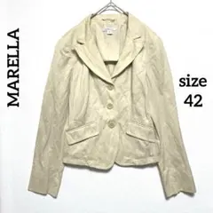1322☆マレーラMARELLA テーラードジャケット42 ベージュ イタリア製のサムネイル