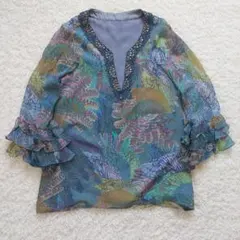【GRACE CONTINENTAL】多色フリル袖カフタンチュニックのサムネイル