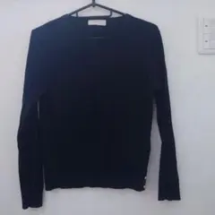 any SIS ブラックリブ編み 長袖トップス
