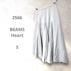 BEAMSHEART フレアスカート ライトグレー ウエストゴムゆったり 綺麗系