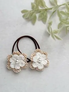 598☆ハンドメイドヘアゴム 花モチーフ キッズ