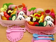 フェルト おままごと お弁当　おにぎり　プリン　フランクフルト 誕生祝　出産祝のサムネイル
