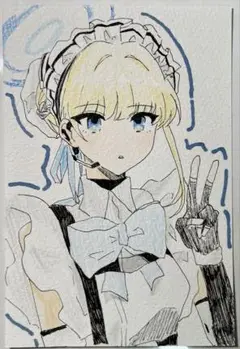 ブルアカ トキ 手描きイラスト ポストカード