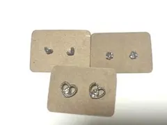 ハート型　ピアス　小ぶり　シンプル　シルバーピアス　3セット　まとめ 番号⑥