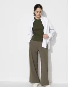 UNIQLO クレープジャージーストレートパンツ L