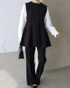 e.n. ブラック ノースリーブ ベスト