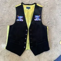 刺繍ドラゴンと鷲のベスト Lサイズ