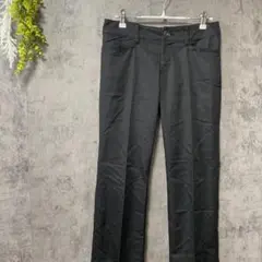 クードシャンス　ストレートパンツ　チノパン　オフィスカジュアル　仕事　ブラック