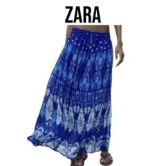 ZARA 洗える エスニック ギャザーロングスカート 大きいサイズ XLのサムネイル