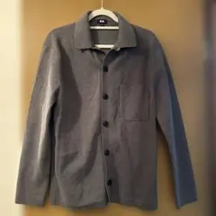 ユニクロ　ミラノリブシャツカーディガン　グレー　サイズM