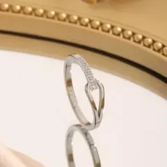 ステンレス　リング シルバー　czダイヤモンド　13.5号のサムネイル