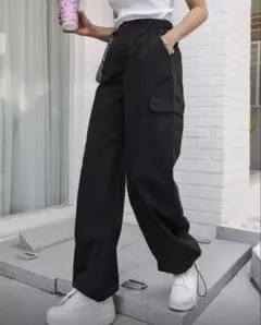 レディース ブラック カーゴパンツ M