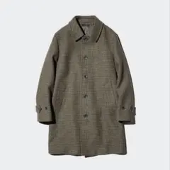 【美品】チェック柄 ステンカラーコート