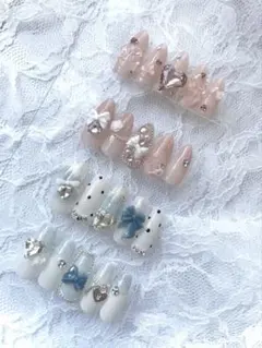 ネイルチップ ワンホン フレンチガーリー スナ系 ちゅるん　オーダー