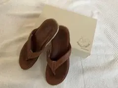 ◾️SPINGLE MOVE レザーサンダル ダークブラウン L