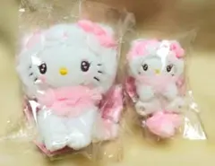 ハローキティ　ミルキーこねこ　ぬいぐるみ　マスコットホルダー　２点セット