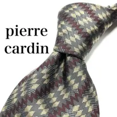 【極美品】pierre cardin ストライプ柄 ネクタイ グレー オシャレ