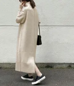 アダムエロペ　【WEB限定】タートルバックスリットニットワンピース