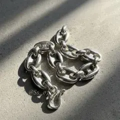 シルバー925 アンカーチェーン 豚鼻 ブレスレット メキシカンジュエリー