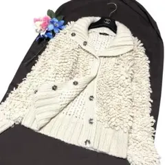 極美品　マックス&コー　テディベア　カーディガン　ニット　アルパカ　アイボリー