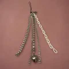 5種チェーンストラップ　ハート付き