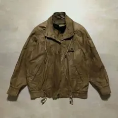90sVINTAGE本革レザージャケットライナー付きMブラウン短丈韓国製古着