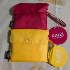 KALDI オリジナルエコバッグ レッド＆イエロー 2点セットのサムネイル