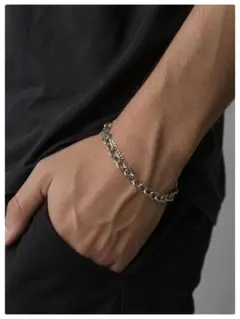 新品未使用 マンテルシルバーチェーンブレスレット メンズアクセサリー