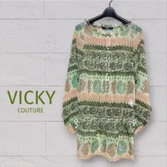 美品 レトロ【VICKY／ビッキー】シアーチュニックブラウスのサムネイル