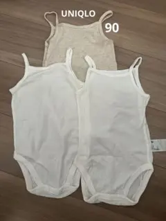 ユニクロベビー肌着 3枚セット 90cm メッシュ ロンパース