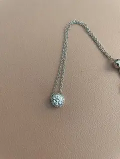 スワロフスキー　シルバーボールチャームブレスレット