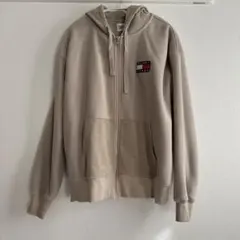 TOMMY JEANS ベージュ ジップアップパーカー
