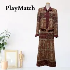 zB1076【M】PlayMatch セットアップ レトロ ボタニカル