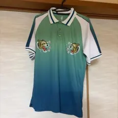 メンズ[V121] 虎刺繍 グラデーションポロシャツ