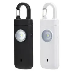 【値下げ】防犯ブザー 130dB USB Type-C充電式 充電ケーブル付 黒