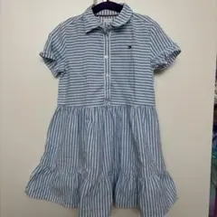 Tommy Hilfiger 半袖ワンピース 青白ストライプ