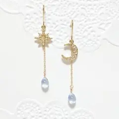 夜空のムーンスターピアス gold