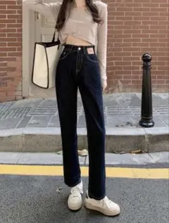 shein Honeyspot パッチ　ストレートレッグジーンズ　Lサイズ