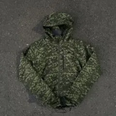 迷彩グリーン フード付きナイロンジャケット