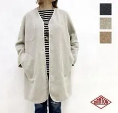 DANTONフリースロングノーカラージャケット