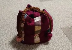 ハンドメイド 巾着型 トートバッグ