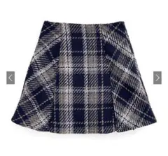 GRL インパン裏地付ツイードミニスカート ネイビー[tu1429]