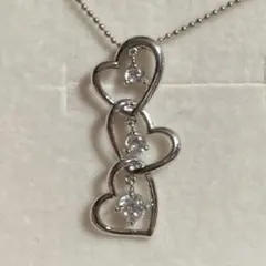 ツツミ TSUTSUMI シルバー925 ネックレス ハート 三連ハート