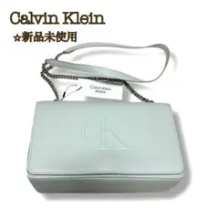 【新品】カルバンクライン スカルプテッドカメラバッグ スカイグレー ショルダーのサムネイル