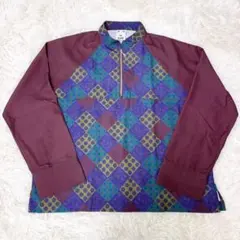 【美品✨】x-girl ジッパー付きパターン柄トップス ハーフジップ シャツ M