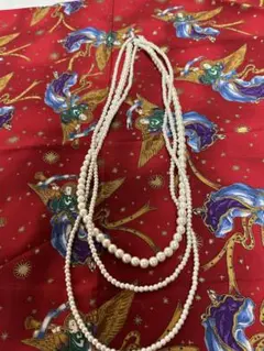 多重パールネックレス(ブレスレット付き)