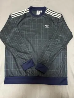 adidas Originals チェック柄 長袖トップス 3本ライン